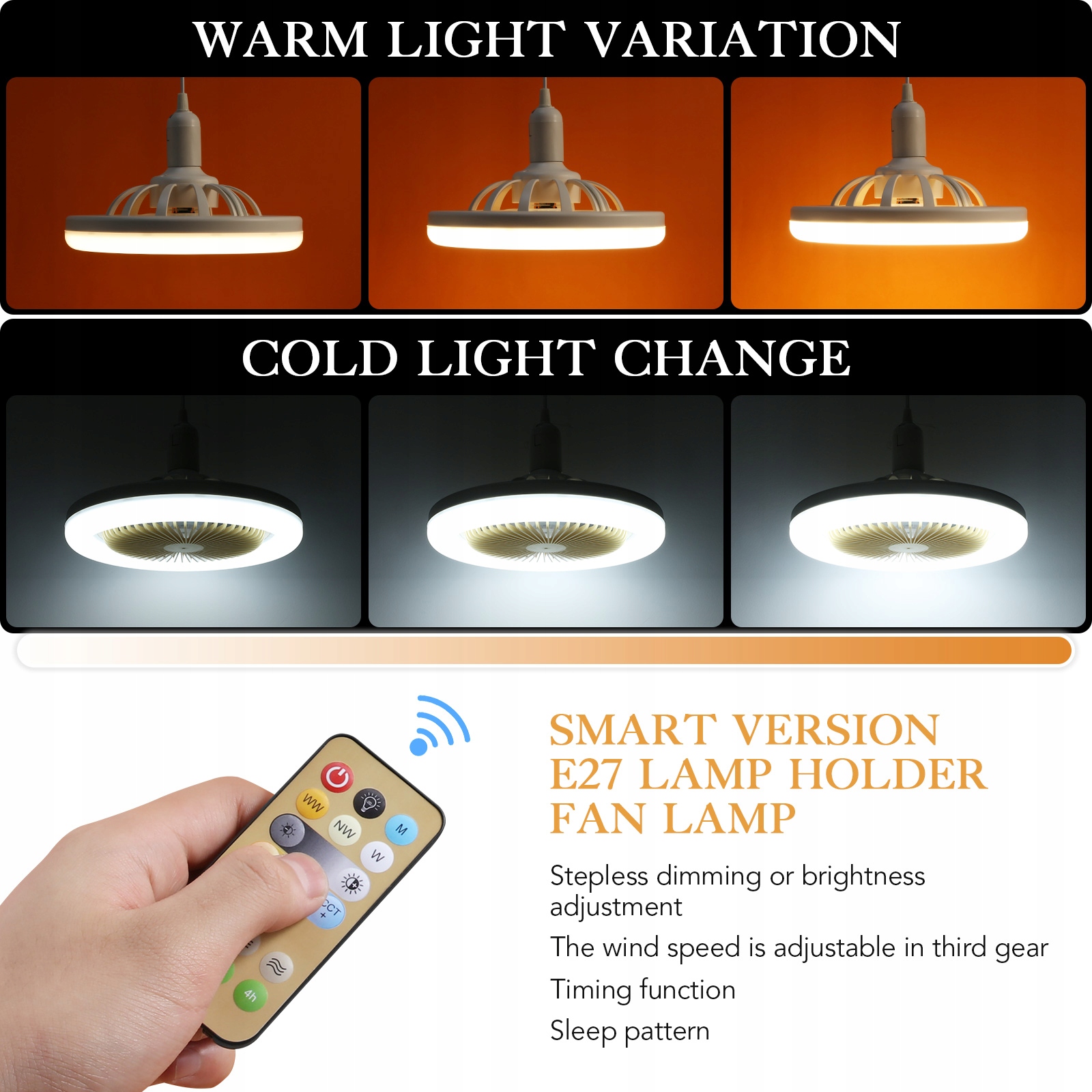 NISKI PROFIL WENTYLATORÓW SUFITOWYCH LAMPA DO DOMU LED Z Rodzaj wentylator