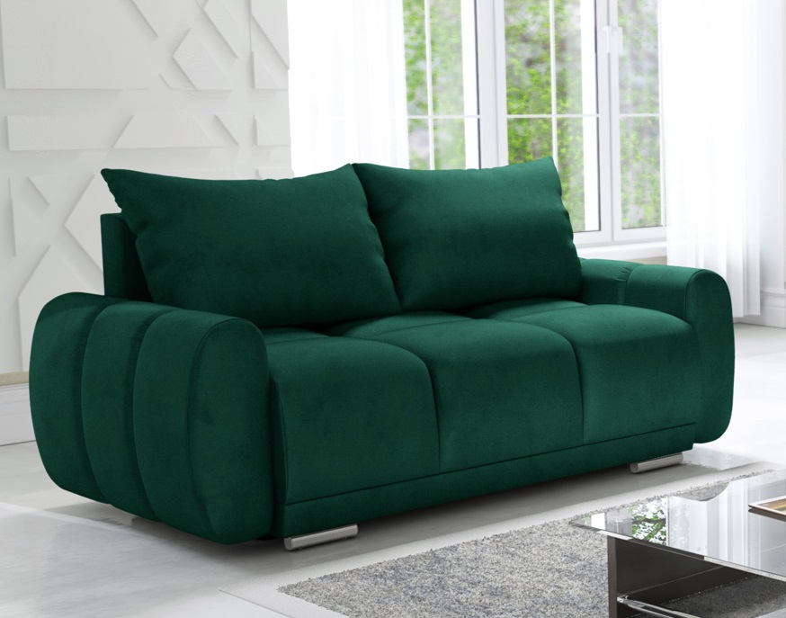 2-MÍSTNÁ Pohovka Do Obývacího Pokoje Honey Zelená Sedací Souprava Velur Pružiny