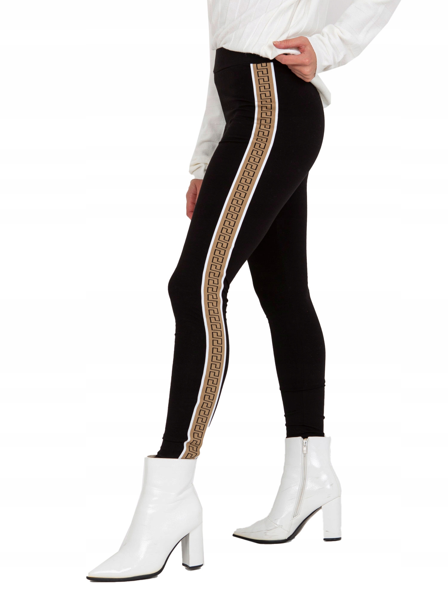 

Bawełniane Legginsy Damskie z lampasami XL