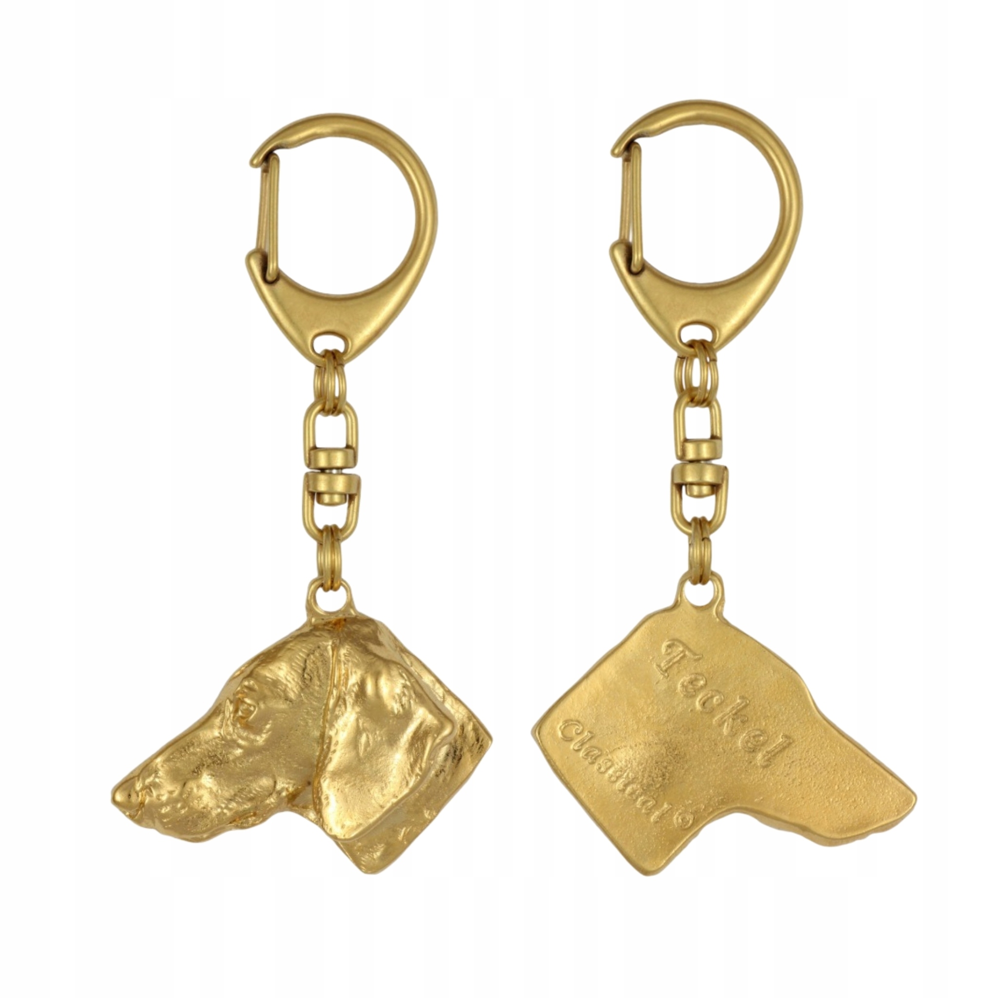 Jezevčík drsnosrstý I – pozlacený přívěsek na klíče na klíče se psem v dárkové krabičce