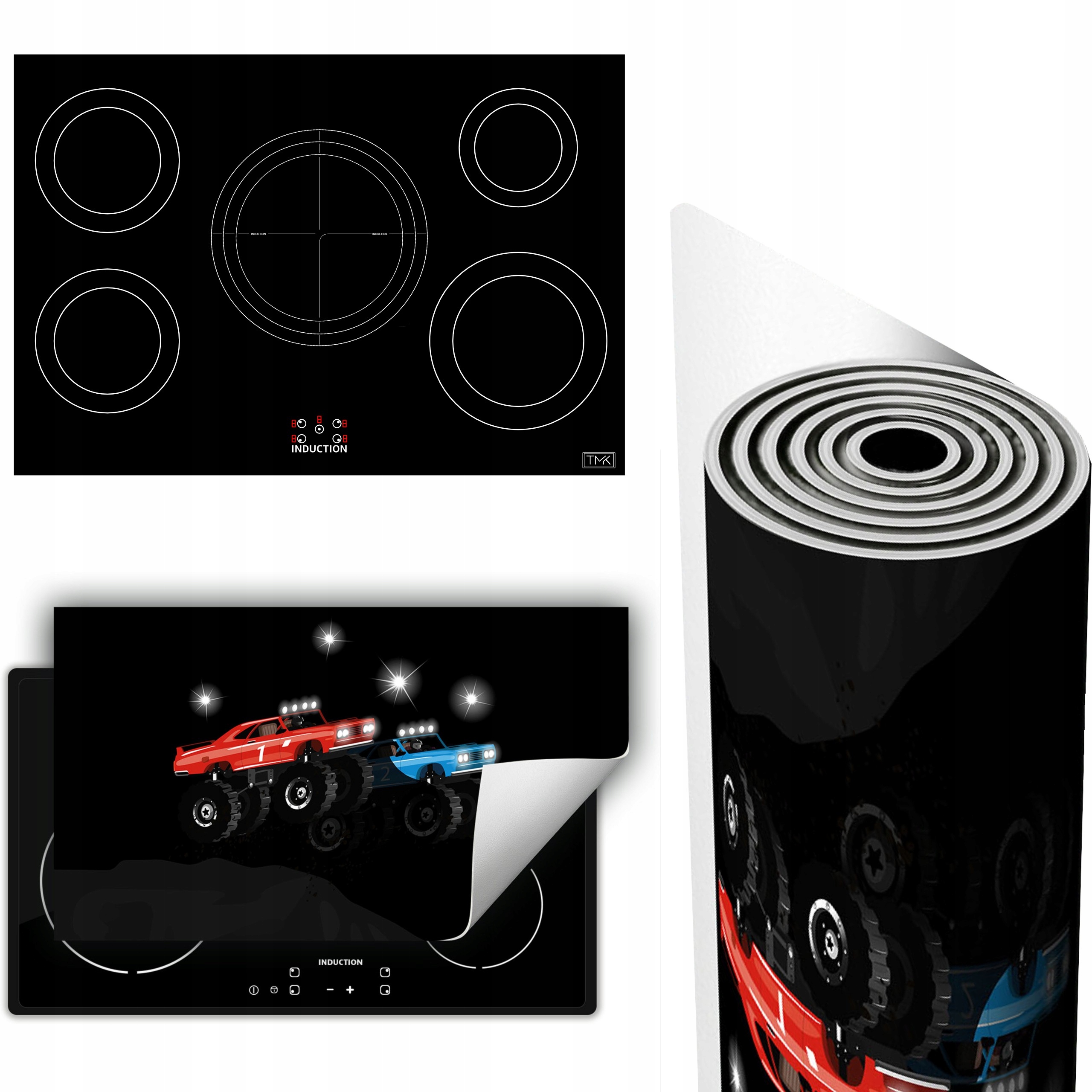 Vinylová Podložka Ochrana Kuchyňské Desky 90x52 černá auto