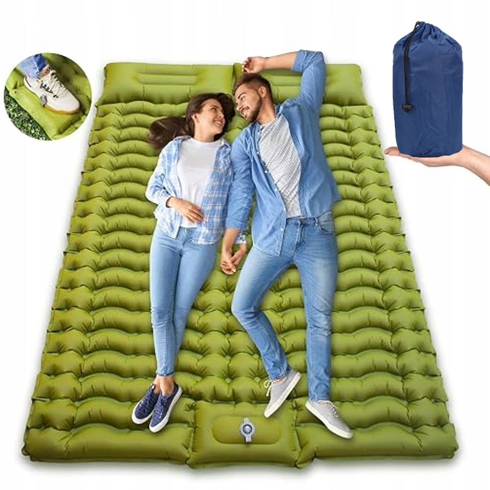 Samonafukovací Podložka Matrace Karimatka S Turistickým Polštářem Dvoulůžková 200 cm