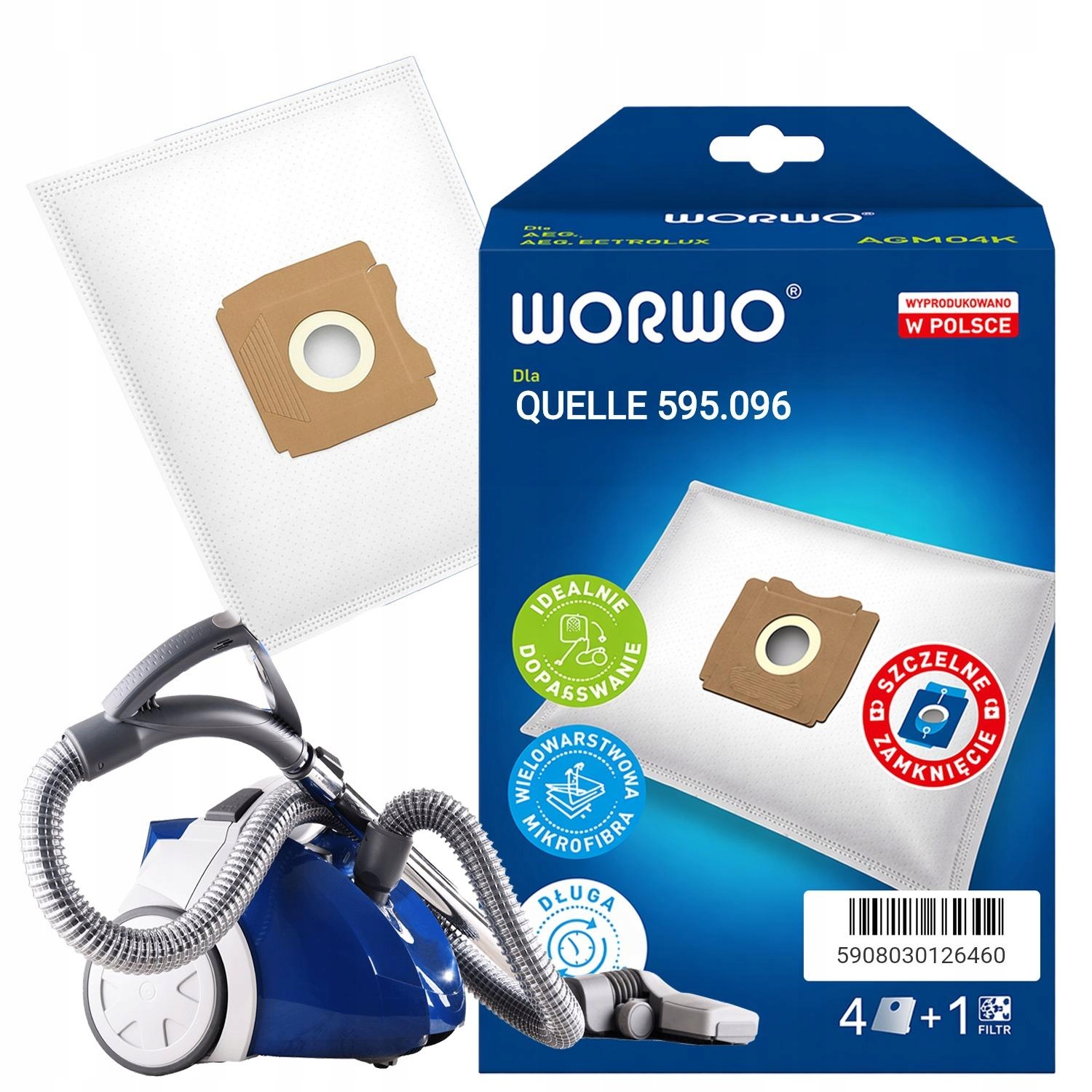 Worki Do Odkurzacza Quelle 595.096 AGMB01, 4 Sztuki, Filtr,