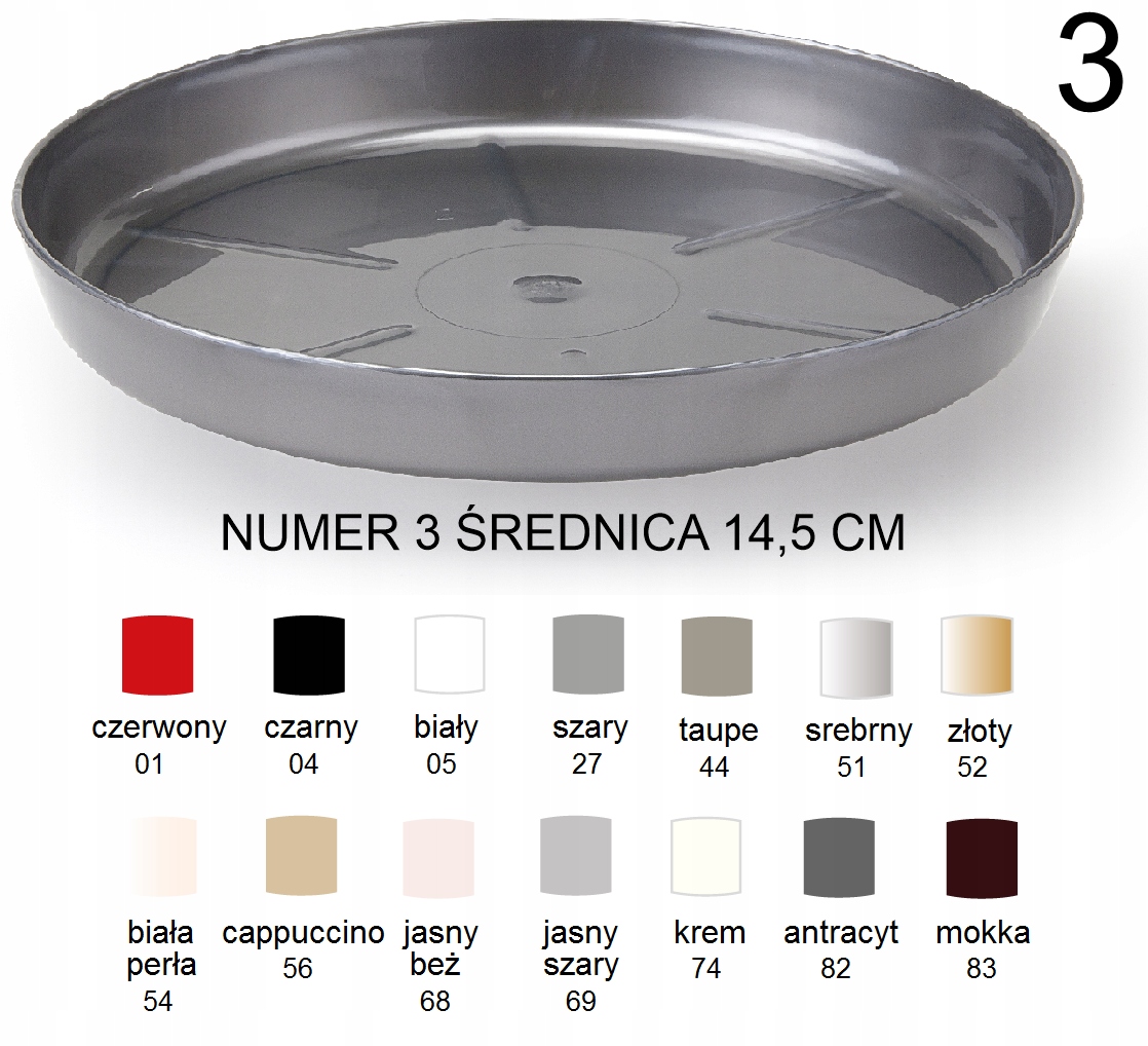 

Podstawka 3 fi 14,5 cm dostępna w 16 kolorach