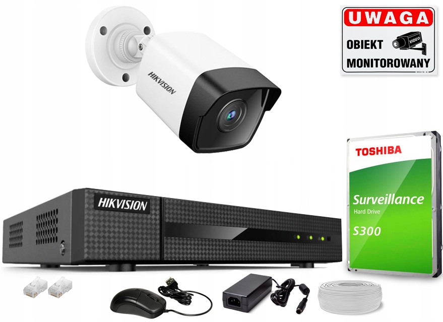 Zestaw monitoringu Hikvision Kamera 4Mpx IPCAM-B4