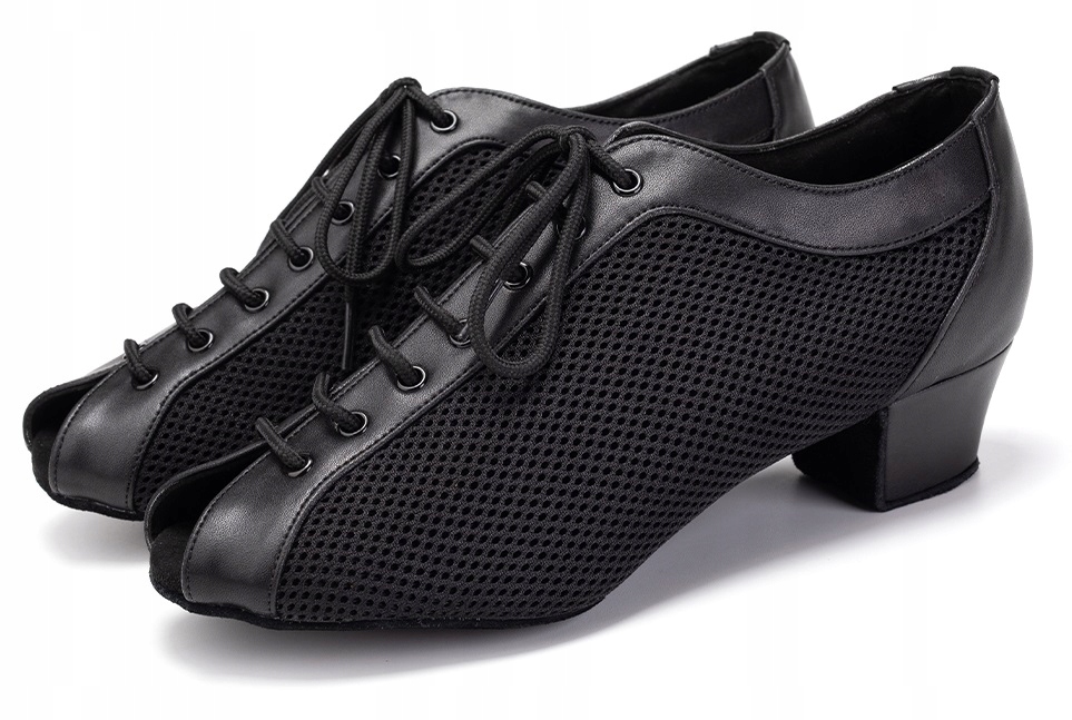 Buty Taneczne Ćwiczki Sznurowane Siatka 5cm