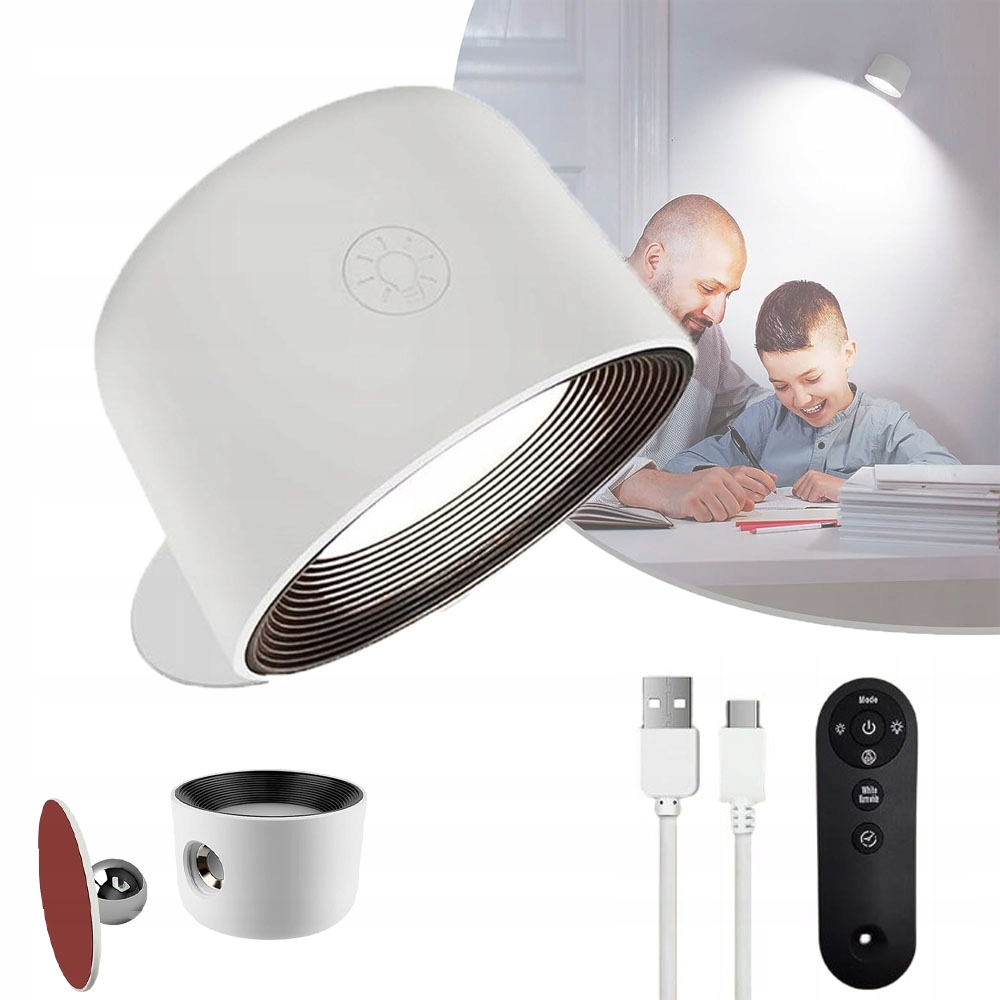 LAMPA KINKIET ŚCIENNA RGB ŚWIATŁA LED OBRACANA LAMPKA NOCNA DO CZYTANIA