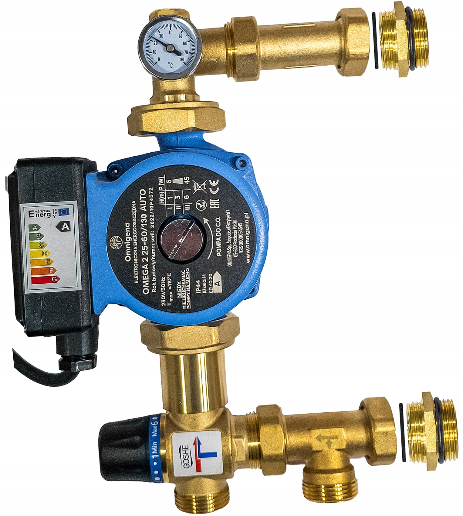 Grupa Pompowa Mieszająca Do Podłogówki Kvs 2,5m3/h Pompa Omnigena 25-60/130