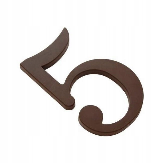 Cyfra 5 plastikowa brązowa 180 mm