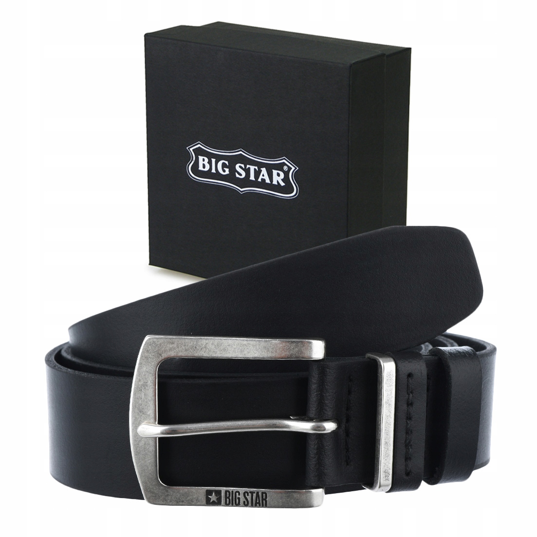 

Pasek skórzany Męski Big Star czarny + Etui 95cm