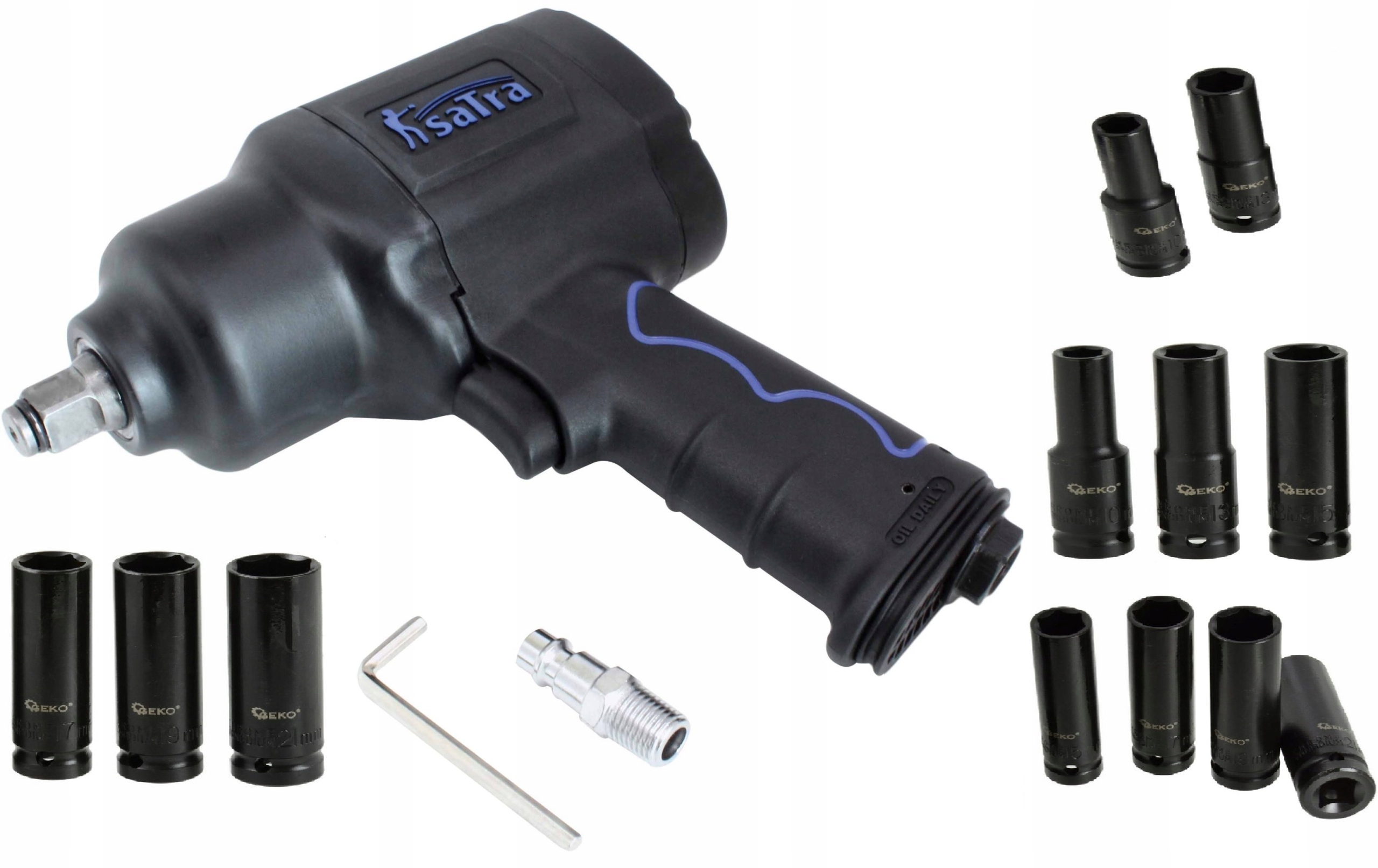 Ударний пневматичний гайковерт колеса 1/2 SATRA + ковпачки