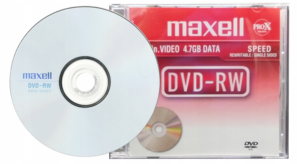 

Płyta Maxell Dvd-rw 4,7GB Wielokrotny zapis 10 szt