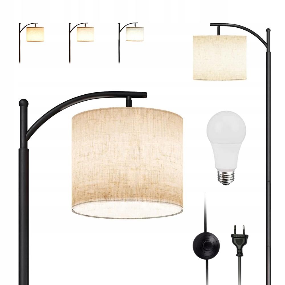 Stojací Lampa E27 Moderní 175cm Na Čtení S Nastavením 12W