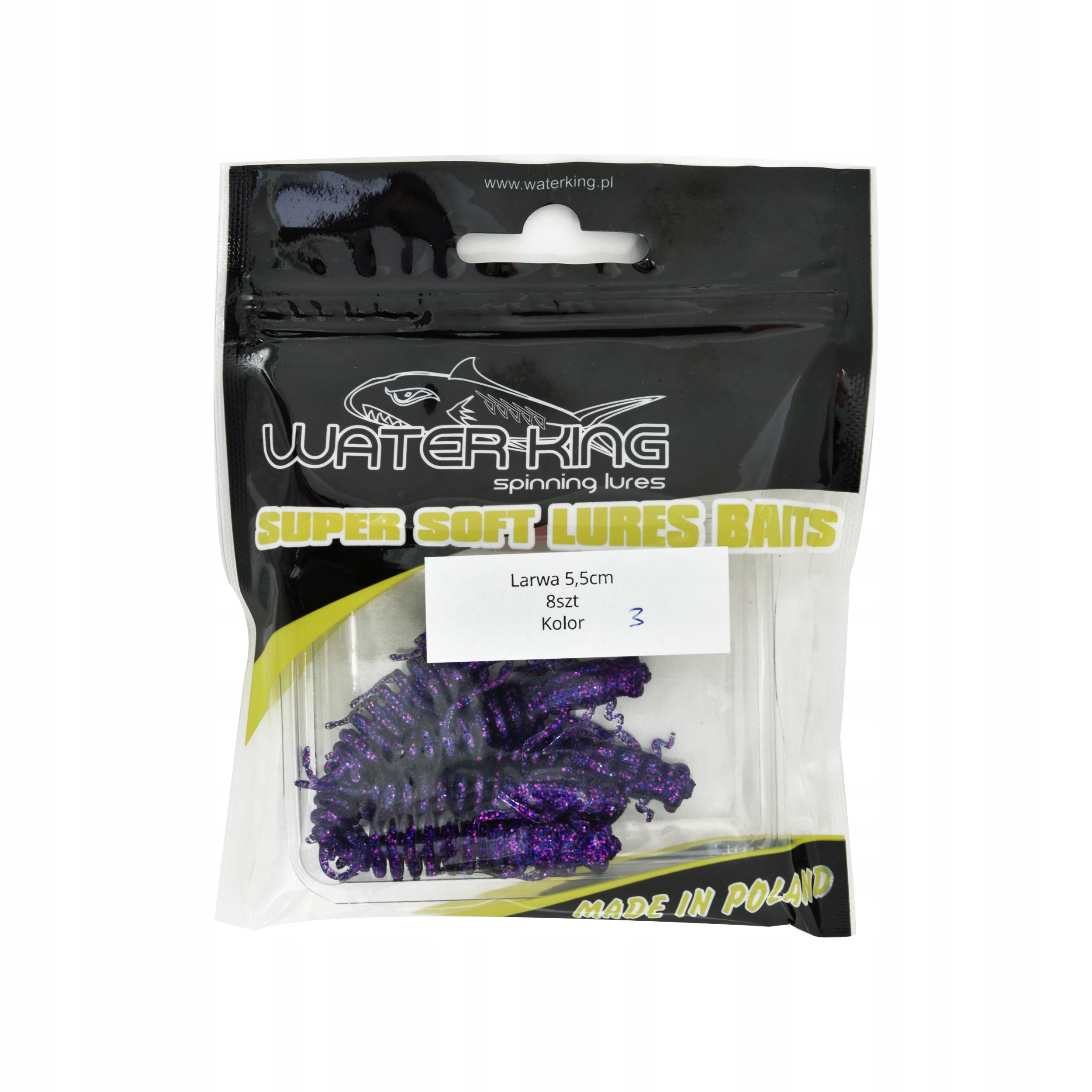 Przynęta Water King Larwa długość 5,5cm waga 1,5g opakowanie 8szt k.3