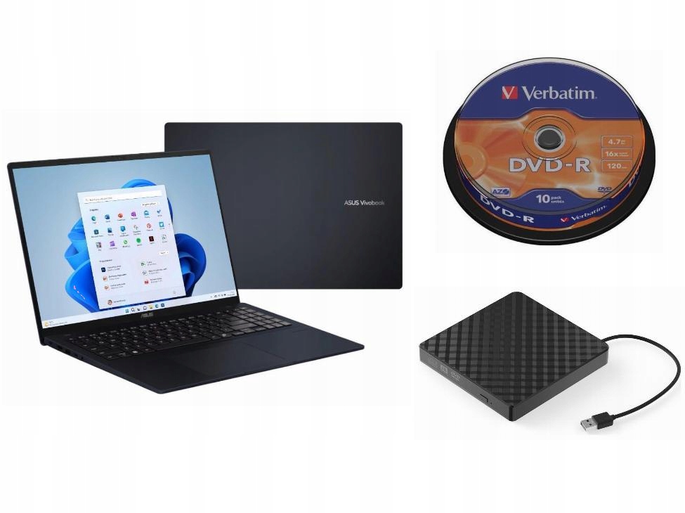 Laptop Asus Windows 11 Home Amd Ryzen 7 Zewnętrzny Napęd DVD 10 Płyt