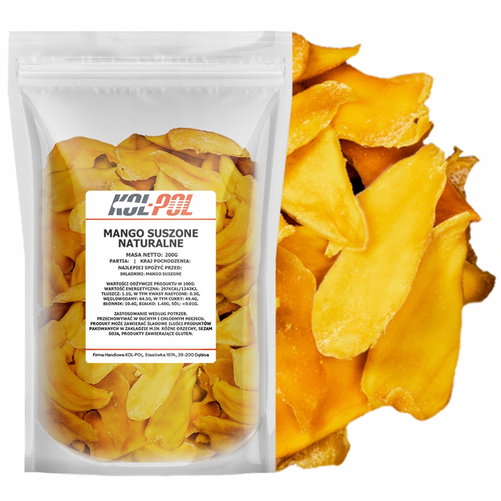MANGO SUSZONE 200g Naturalne plastry bez cukru