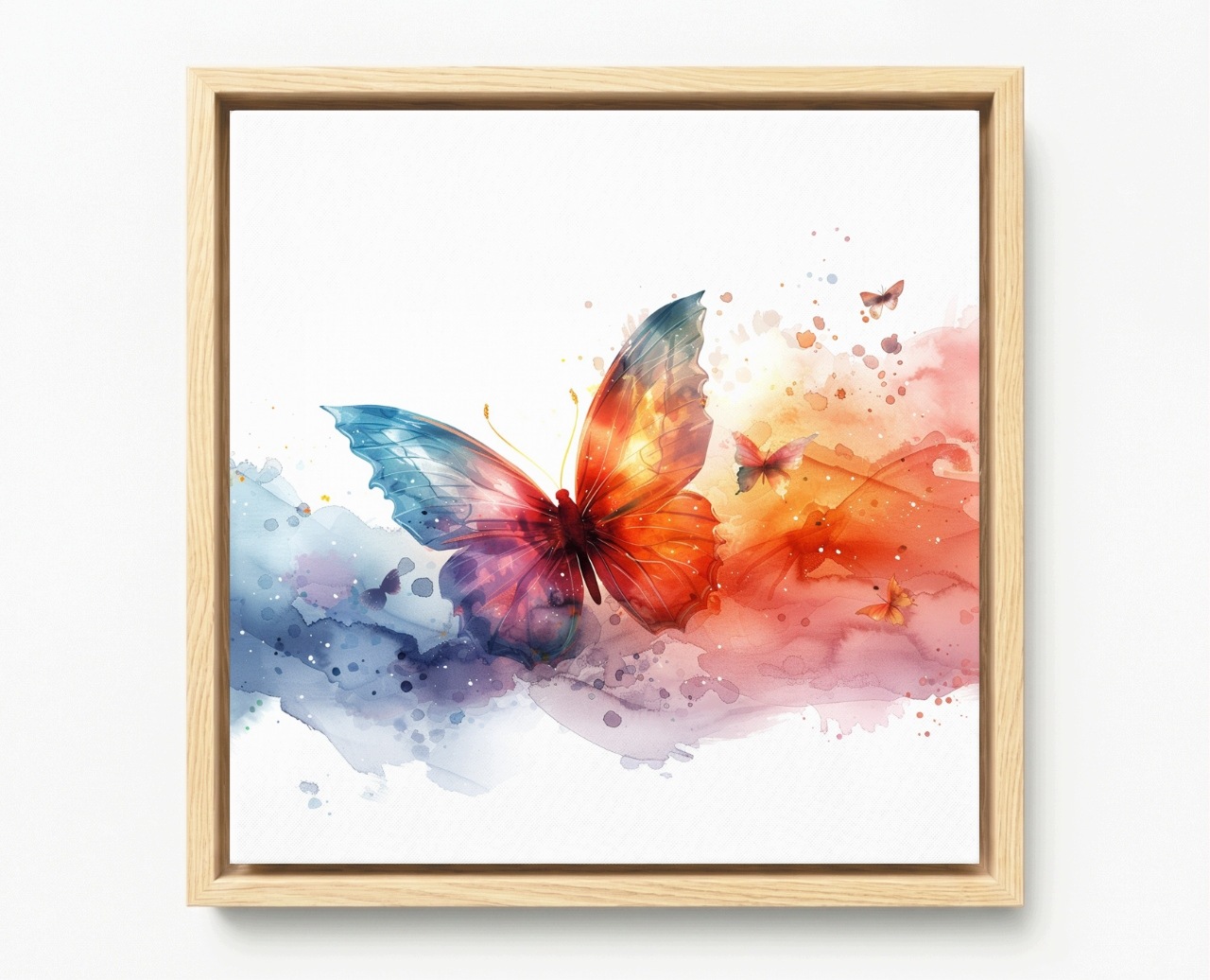 Obraz Rám American Box Grafika Akvarel Motyl Hmyz Farby 60x60