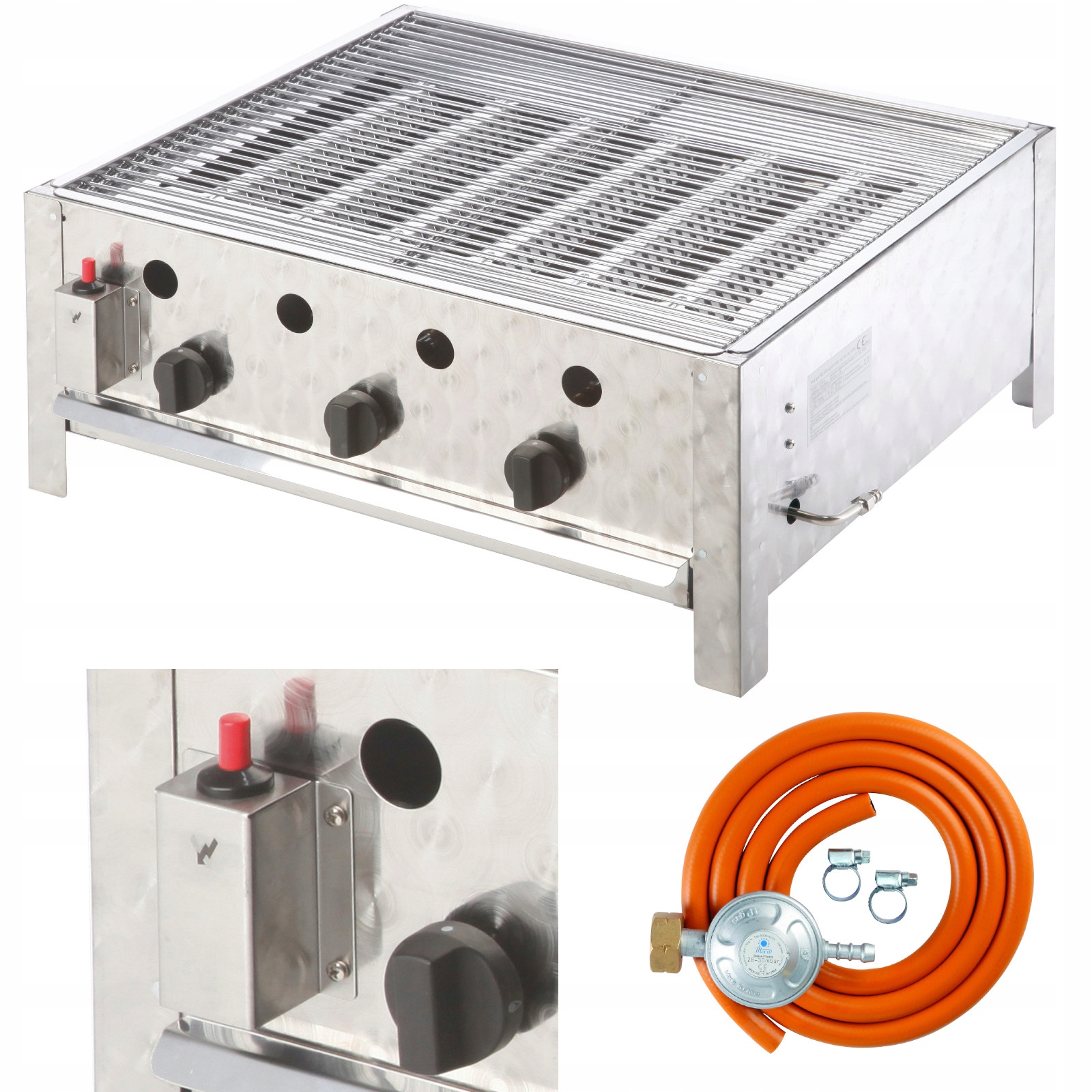 Grill gazowy gastronomiczny 3 palnikowy z rusztem Rascal 10 kW