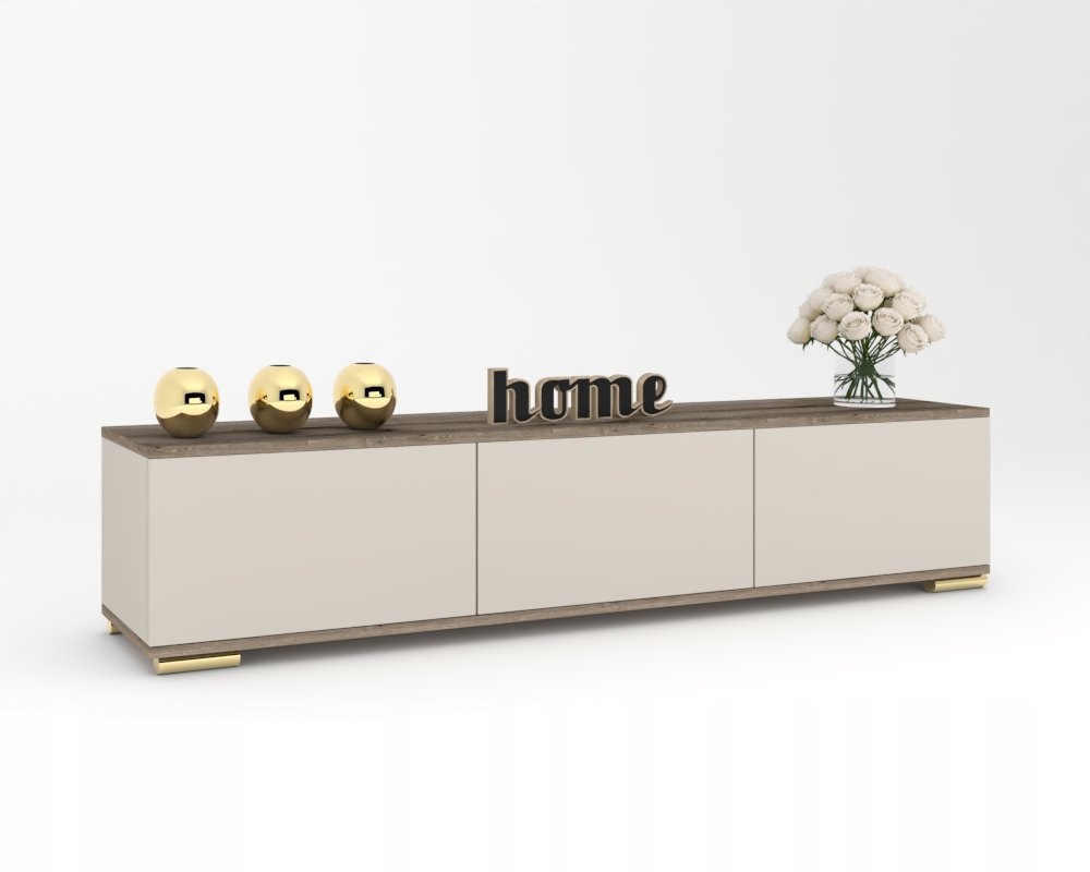 Rtv skrinka Komoda do obývačky Stolík King 3D Evoke Kašmír 160 Nohy Zlaté