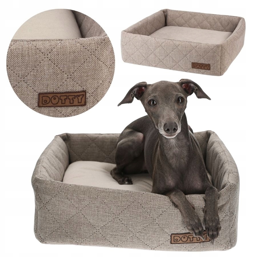 Pelíšek pro psa pro kočky gauč pohovka pro psa Dotty prošívaný, hnědý M