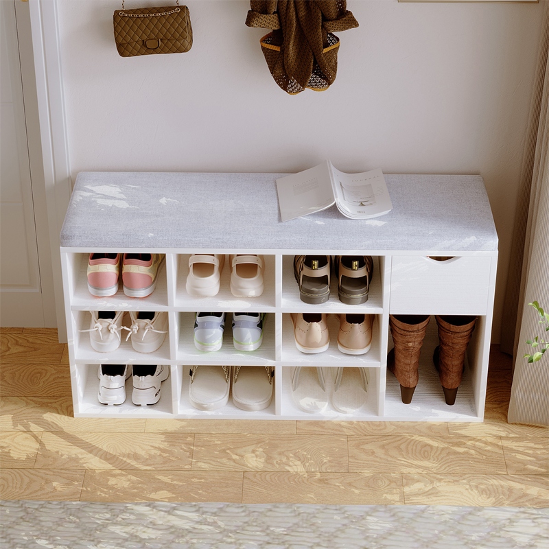 SZAFKA NA BUTY Z SIEDZISKIEM LOFT BIAŁA ŁAWKA PRZEDPOKÓJ NOWOCZESNA 100CM Szerokość mebla 100 cm