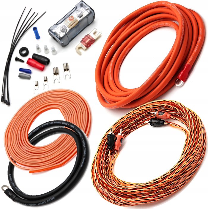 NECOM MOCNE PRZEWODY KABLE DO WZMACNIACZ SUBWOOFER TUBA ZESTAW GRUBE 20mm2 EAN (GTIN) 8719327286852