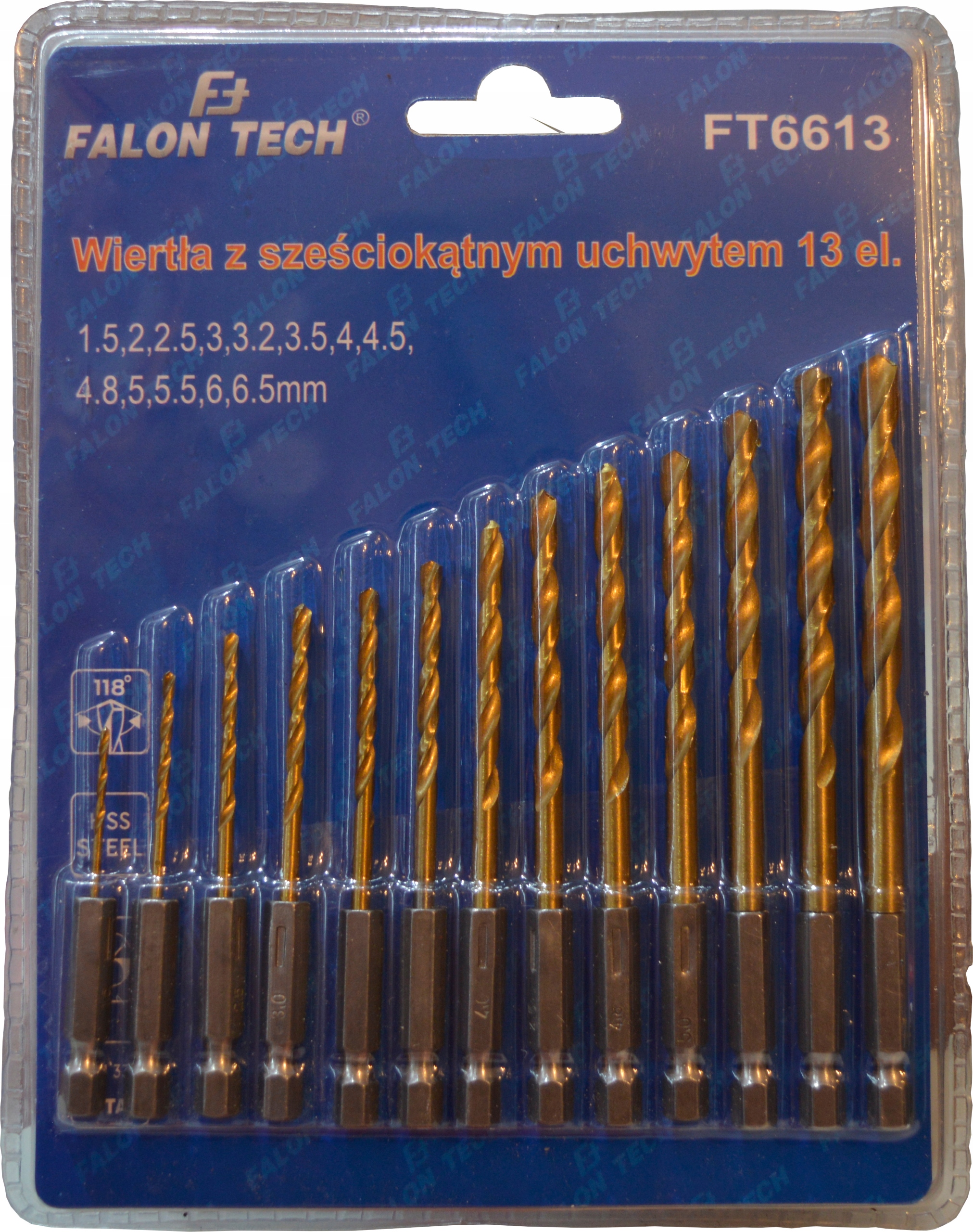 

Wiertła do metalu Falon Tech Hss Tytan 13 szt.