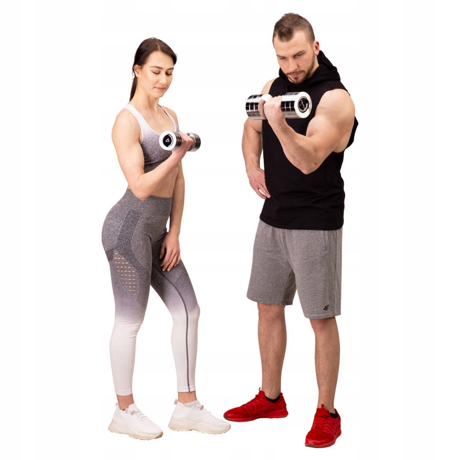 Hantle Hantelki Ciężarki Chromowane Stalowe 2x9kg Model CHD