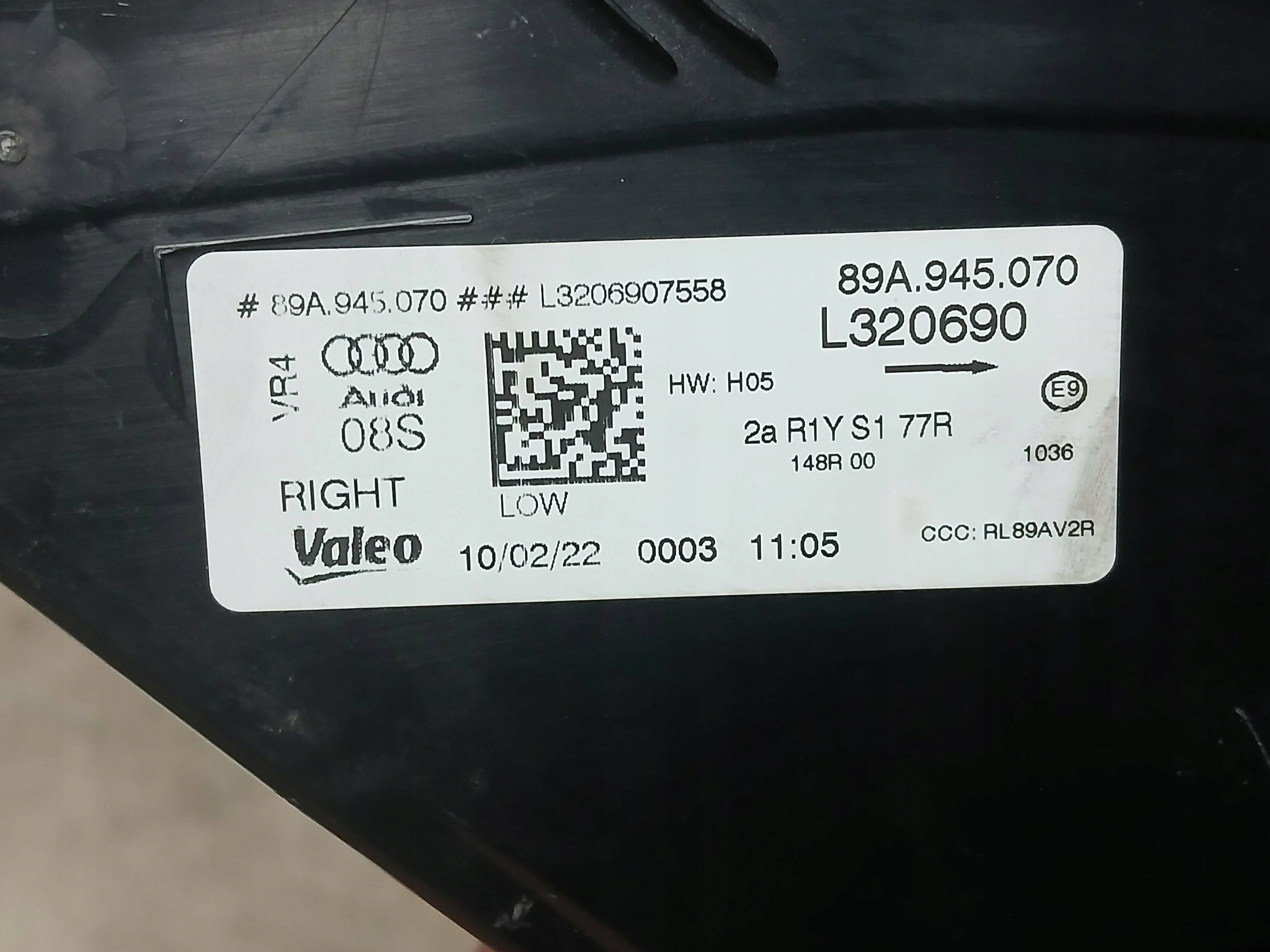 light rear part left right AUDI Q4 E-TRON E TRON 89A LED 89A945070
