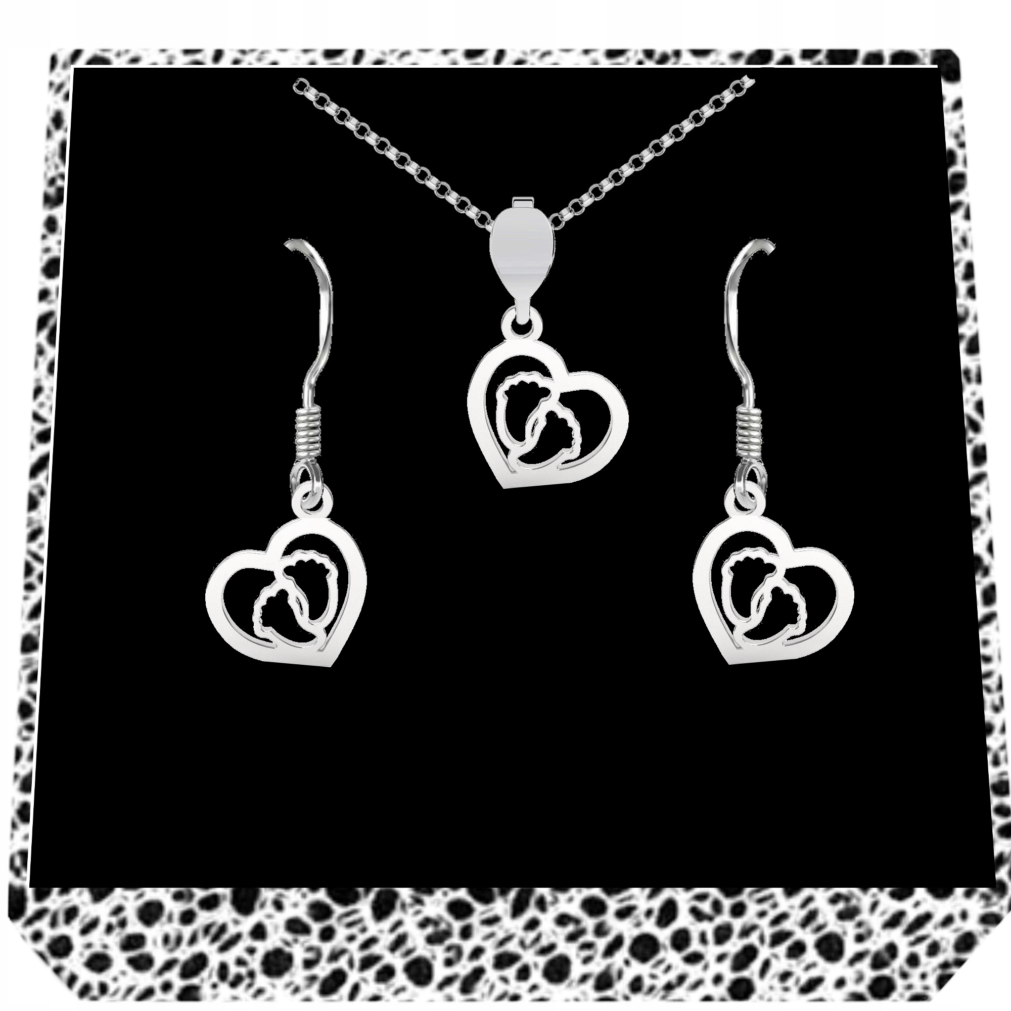 Stříbrný Komplet Srdce Nohy stříbro 925