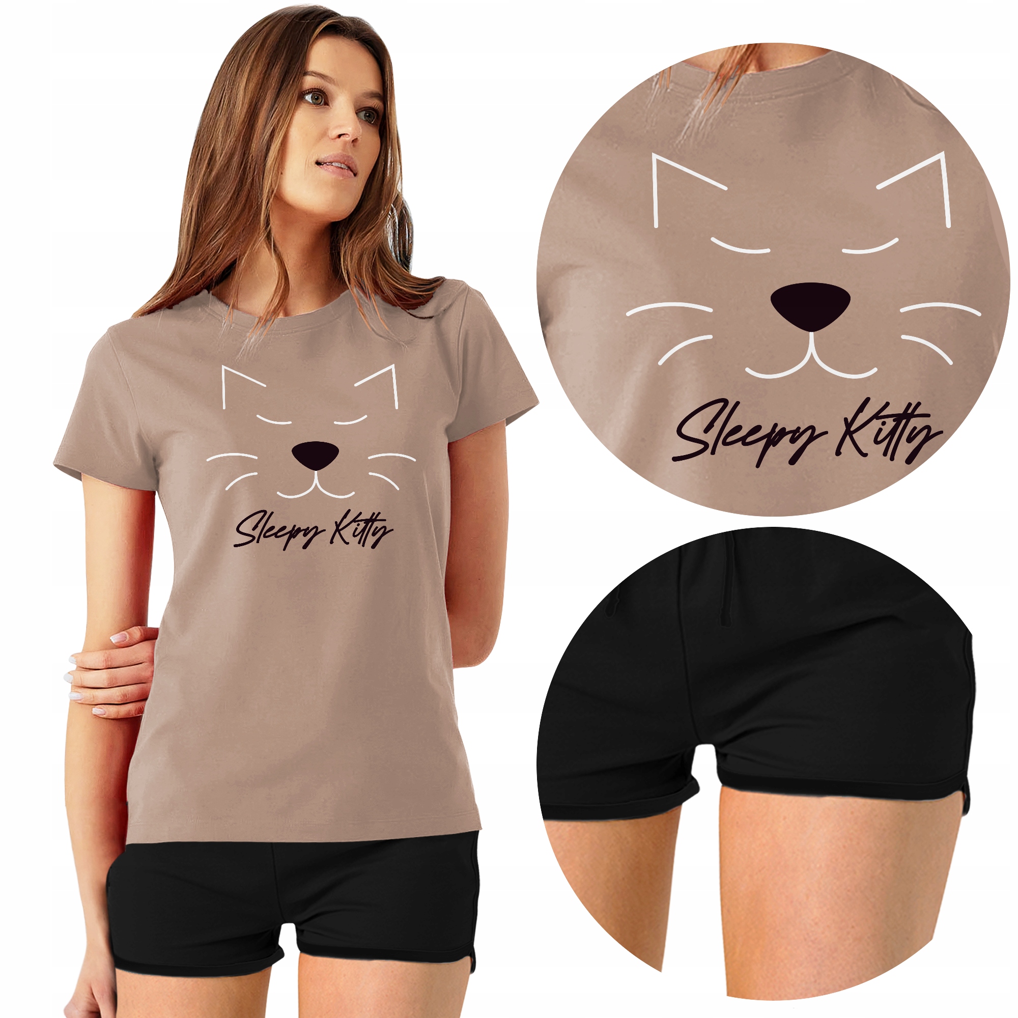 

Piżama Damska Szorty Sleepy Kitty Różne M