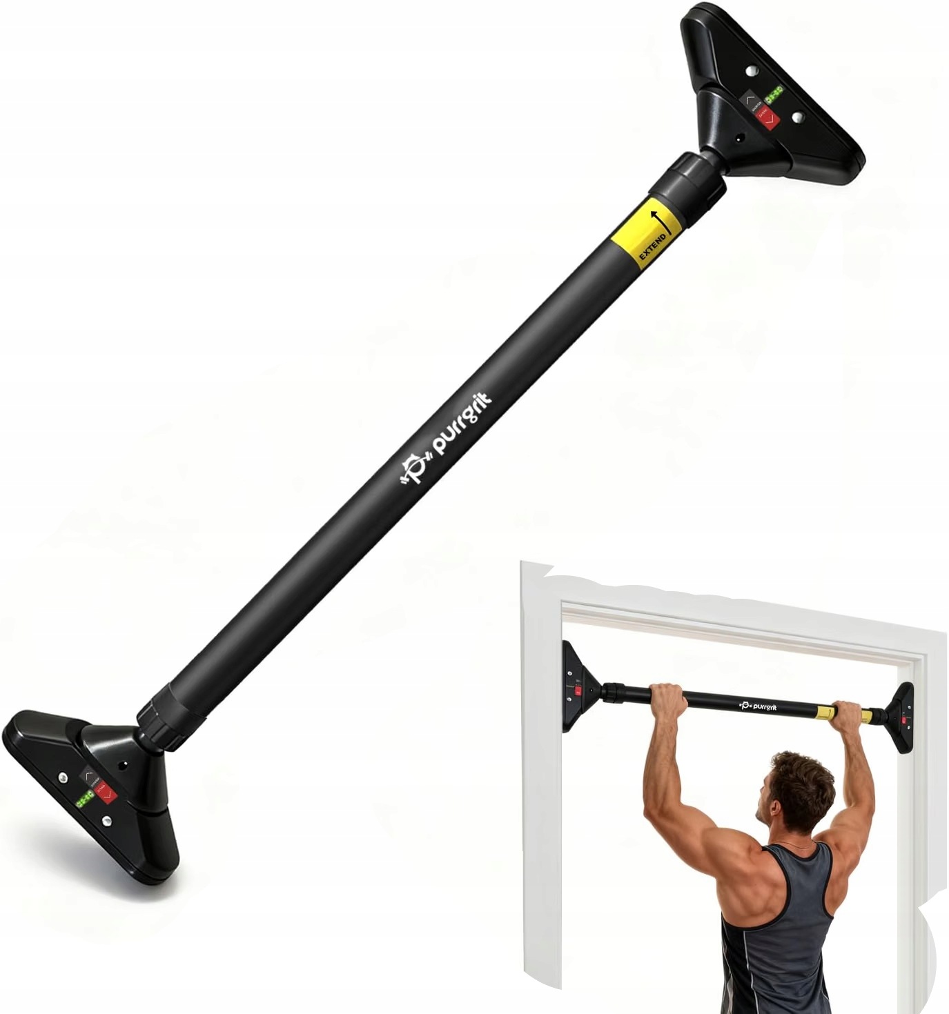 Drążek Do Podciągania Purrgrit 74-95 CM Bez Wiercenia 200 Kg