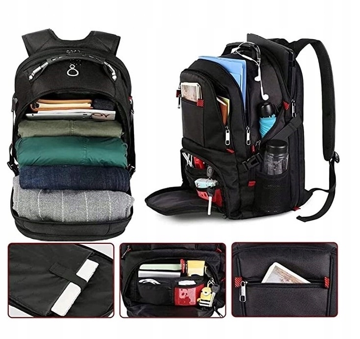 Plecak sportowy Podróżny plecak Z KIESZONKĄ Model Z KIESZONKĄ NA SŁUCHAWKI / USB