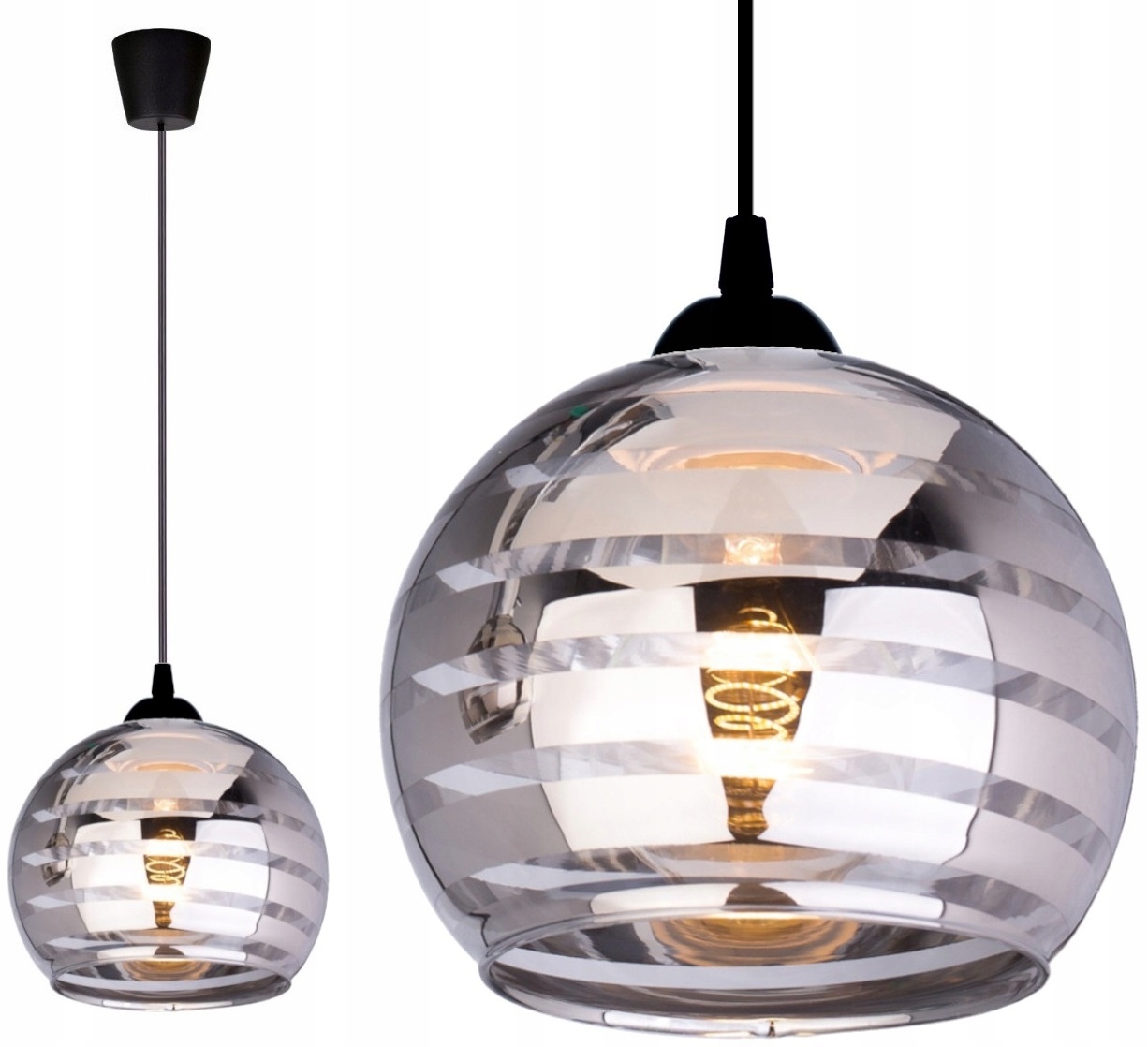 

Szklana Lampa Wisząca Sufitowa Żyrandol Plafon Led