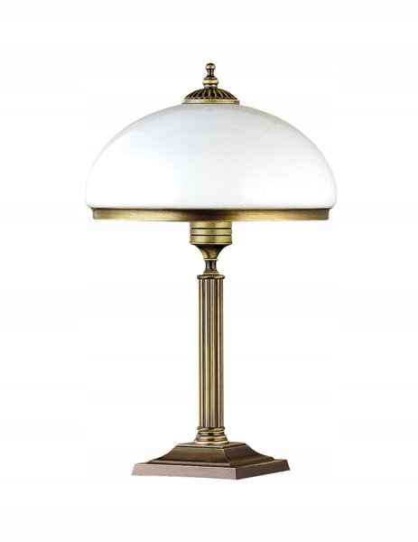 Zeus klasyczna lampa gabinetowa patynowana klosz 0626