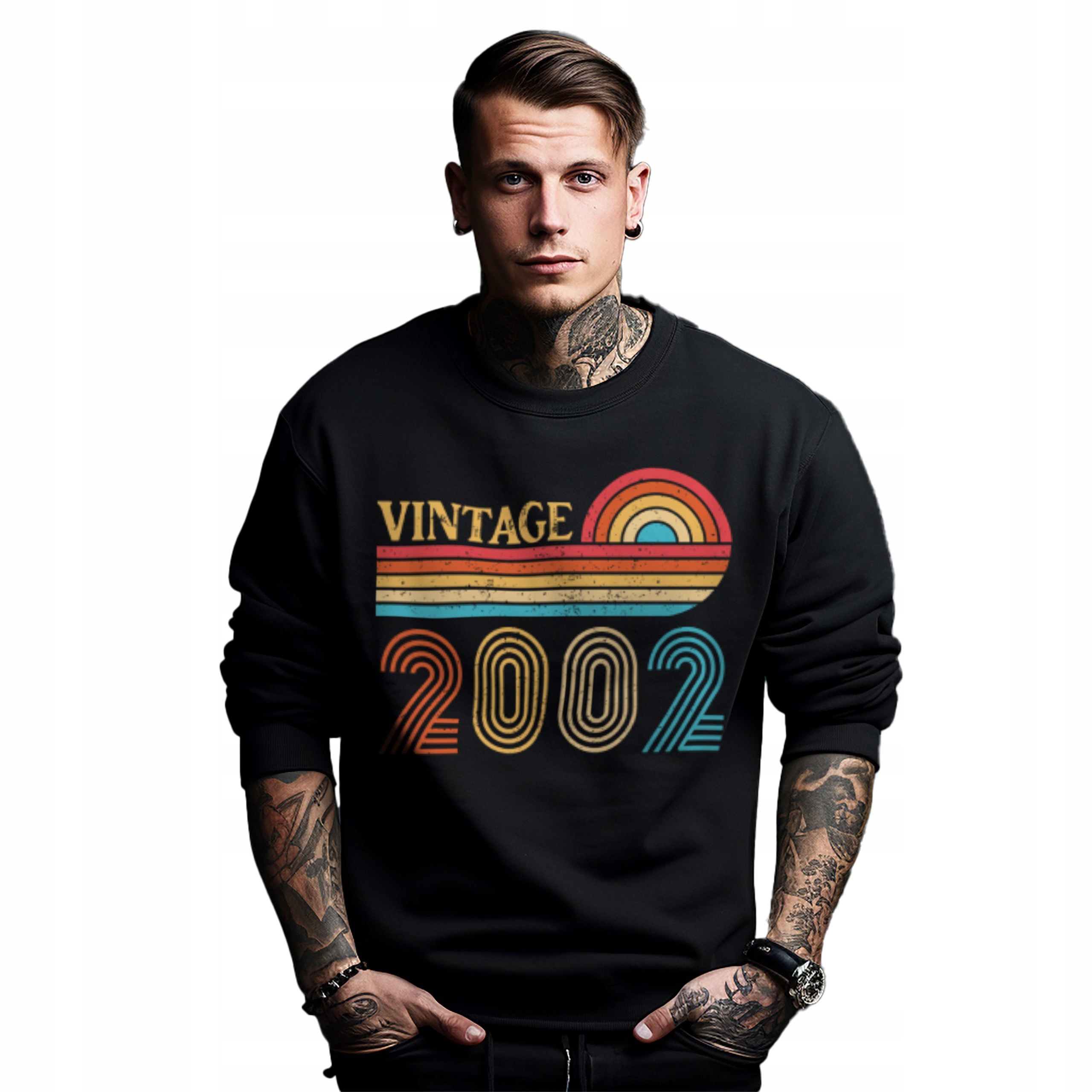 Mikina černá pánská s potiskem dárek k narozeninám, ročník Vintage 2002