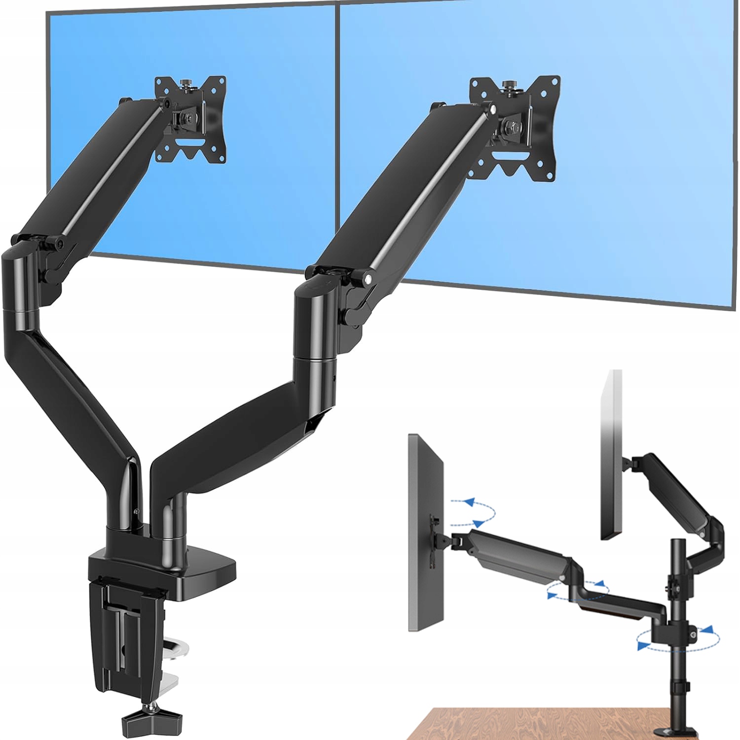 Držák Stojan Pro Monitor 13"-32" S Nastavením 360° A Plynovou Pružinou