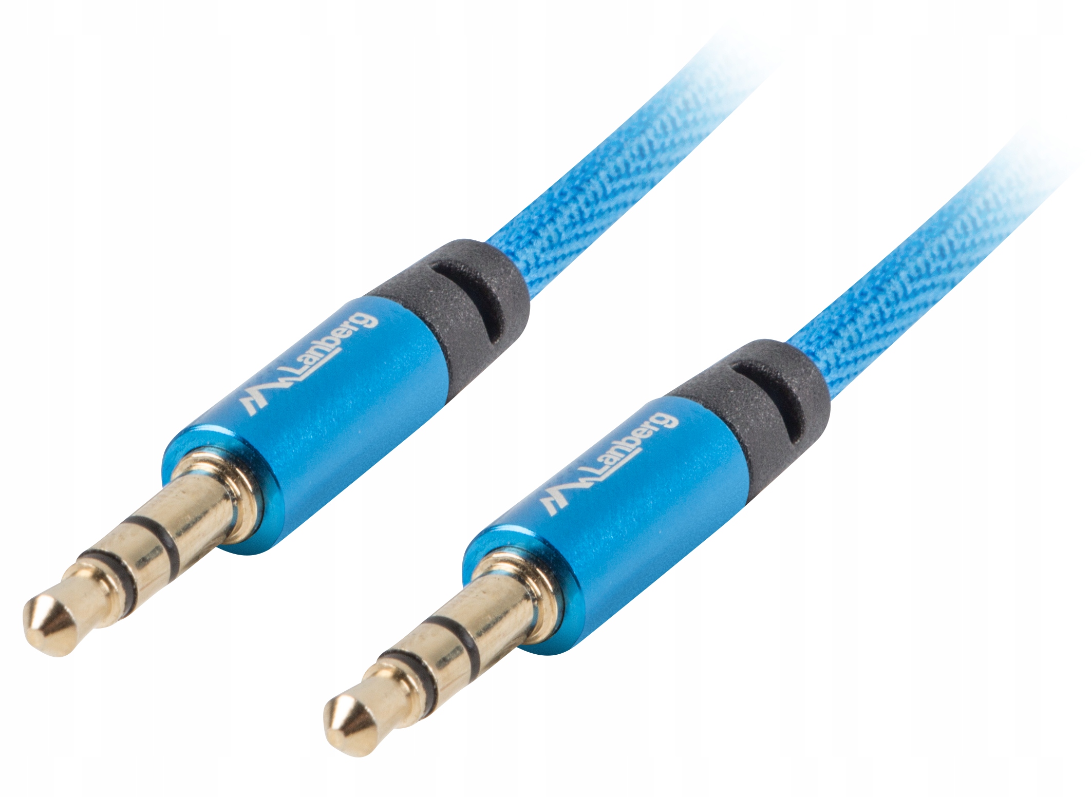 Kabel minijack Lanberg CA-MJMJ-10CU-0010-BL niebieski 1m 2 sztuki