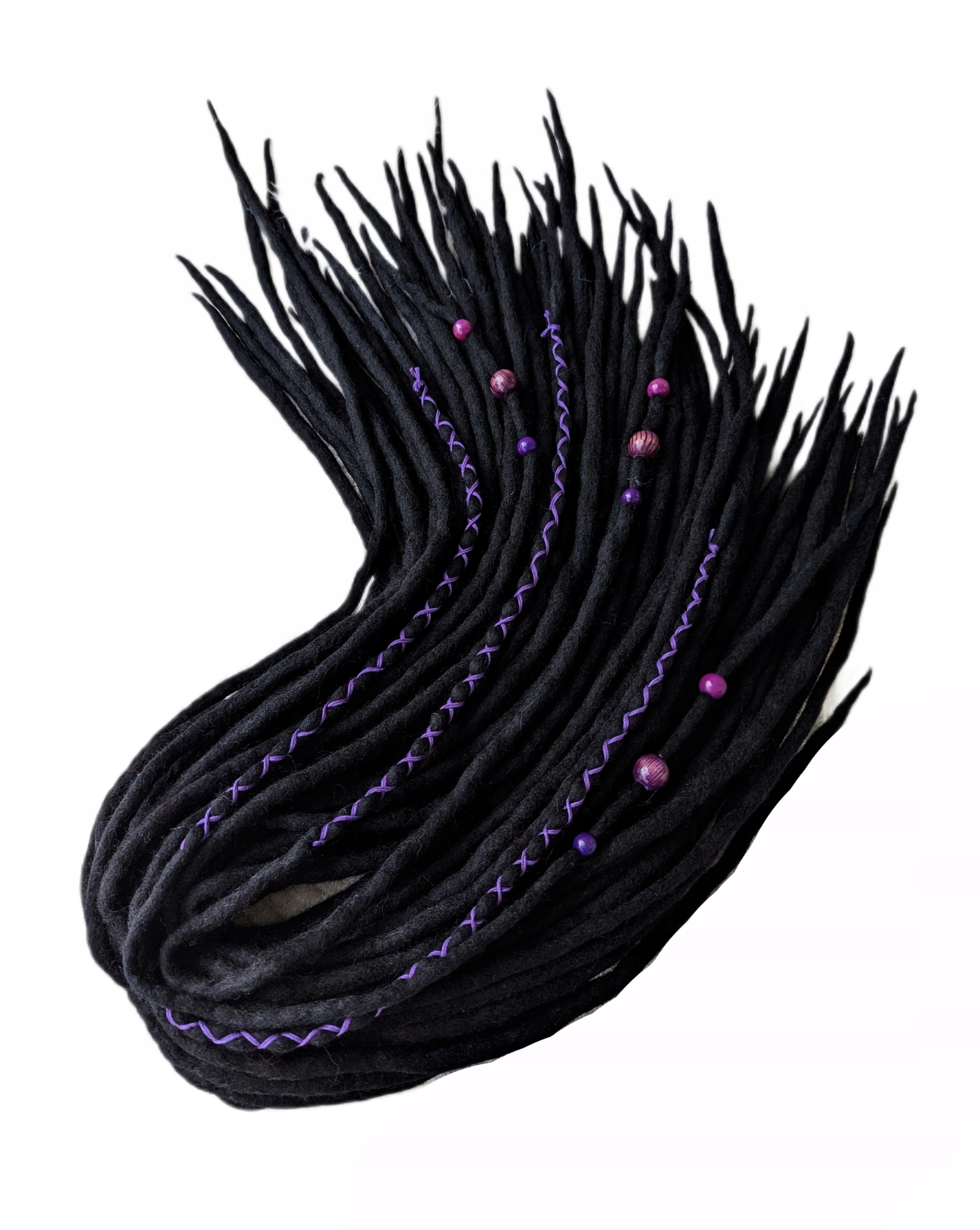 Vlněné pastelky Dredy, černé fialové, Fialková Noc, 40 kusů