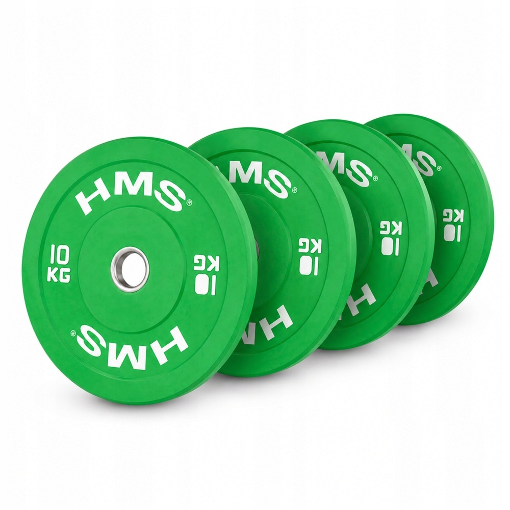 Talerz Olimpijski Na Gryf Sztangę Gumowany Bumper Do Treningu 4 x 10 kg Hms