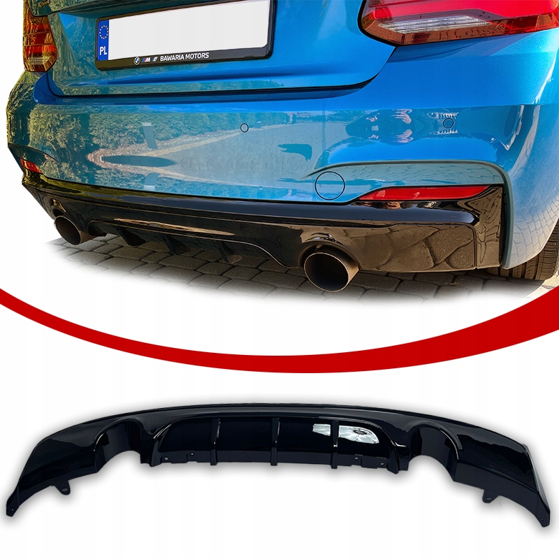 Bmw F22 F23 Difuzér Zadního Nárazníku Spoiler 0--0 Performance Černý Lesk