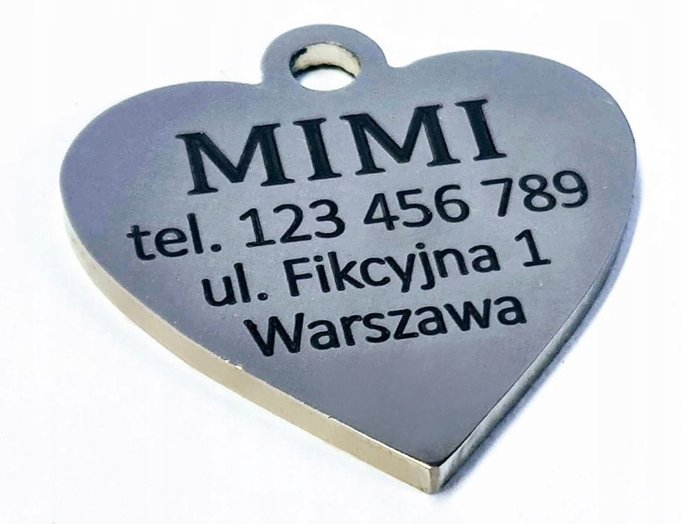 

Metalowy identyfikator,serce. Grawer- 30mm