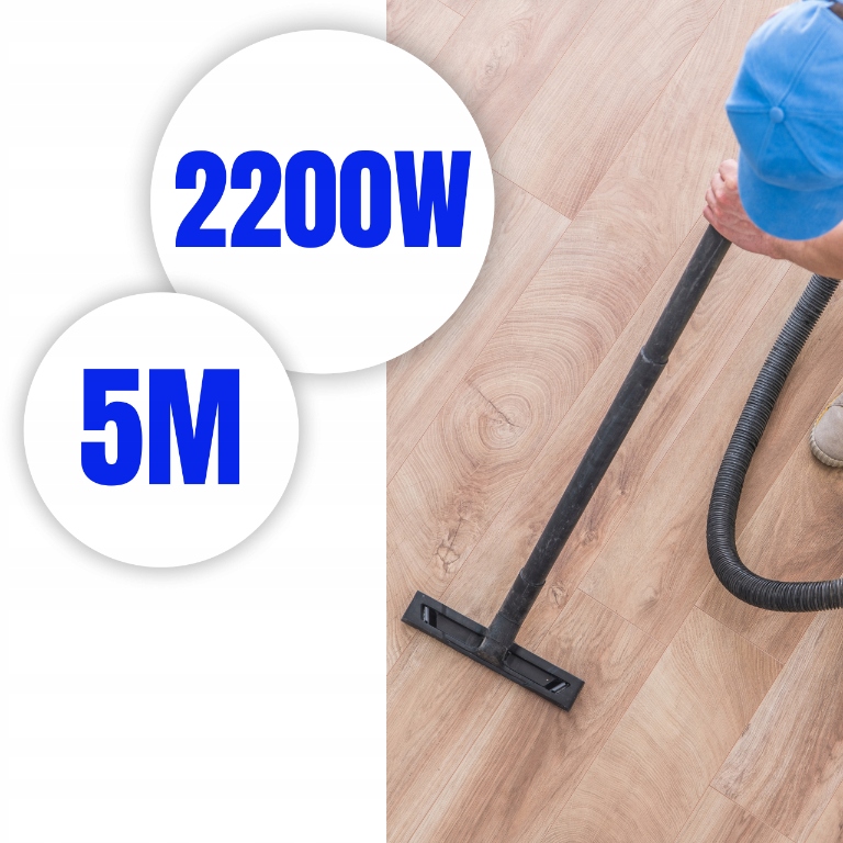 ODKURZACZ PRZEMYSŁOWY BEZWORKOWY BUDOWLANY SUCHO MOKRO PŁYN KARCHER 2200W Marka Dedra