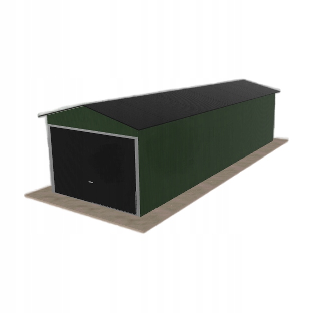 Plechová garáž 3x9 m jednopolohová, dvoupolohová, zelená