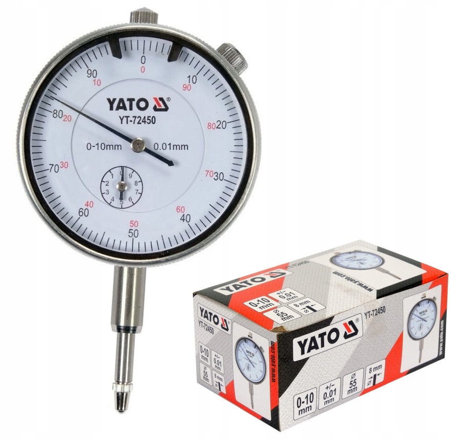 

Yato Czujnik Zegarowy 0-10MM 0,01MM Dokładny
