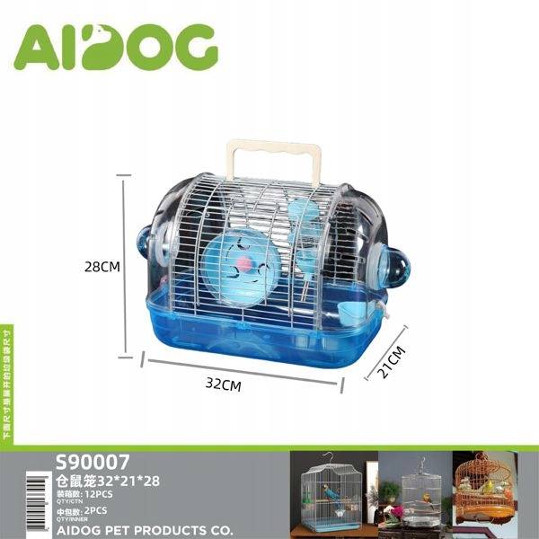 Levně Klec pro křečka 32x21x28 cm průhledná, s příslušenstvím