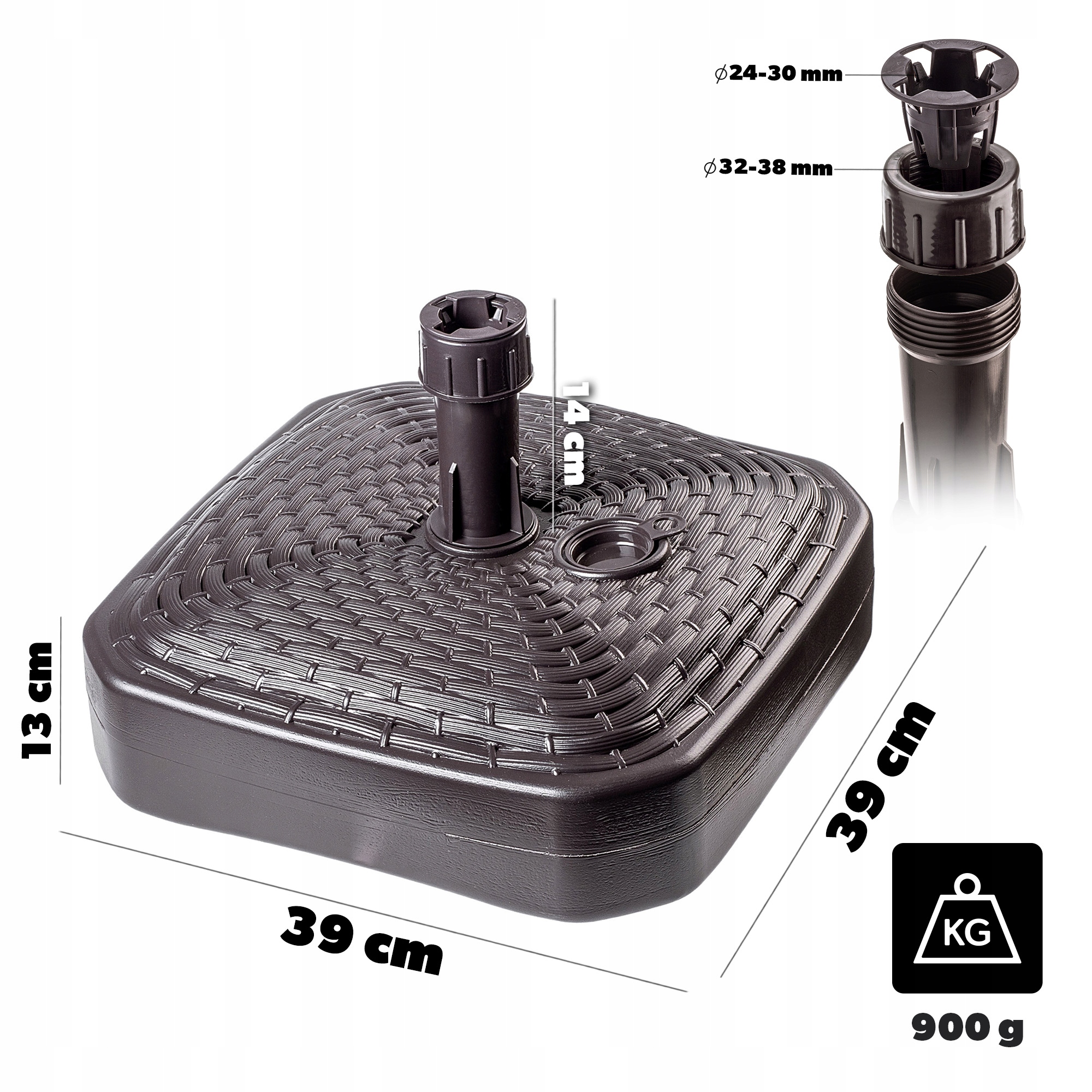 PODSTAWA PARASOLA STOJAK POD PARASOL OGRODOWY KWADRATOWY 39cm OBCIĄŻNIK Kod producenta K10286