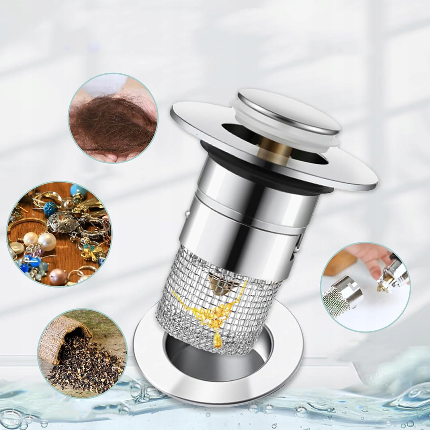 KORKI DO ZLEWU, KOREK ODPŁYWOWY ZE STALI NIERDZEWNEJ DO KUCHNI 34 - 40 MM Kod producenta Korki do zlewu