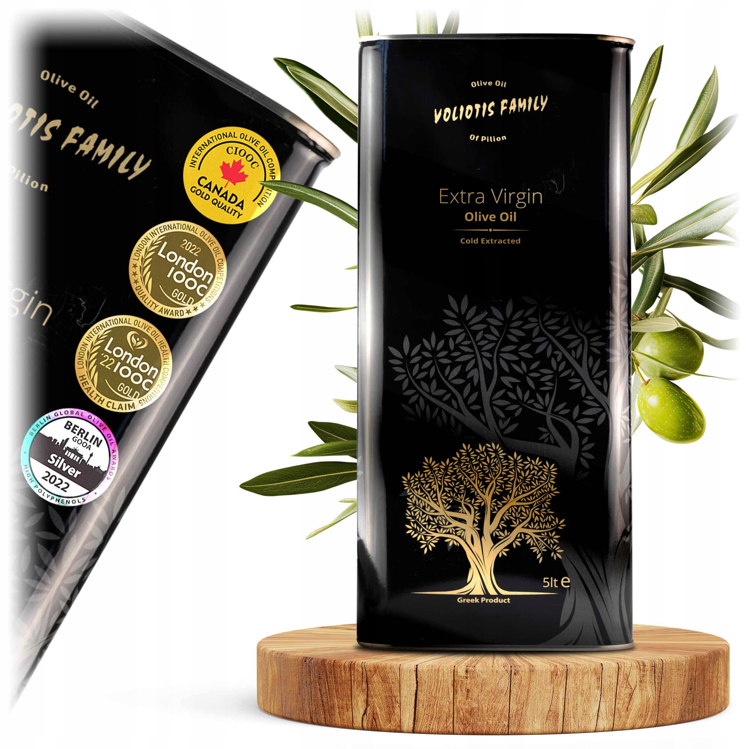 Levně Extra panenský olivový olej 5 l Řecký nefiltrovaný Oceněná Sbírka 2025