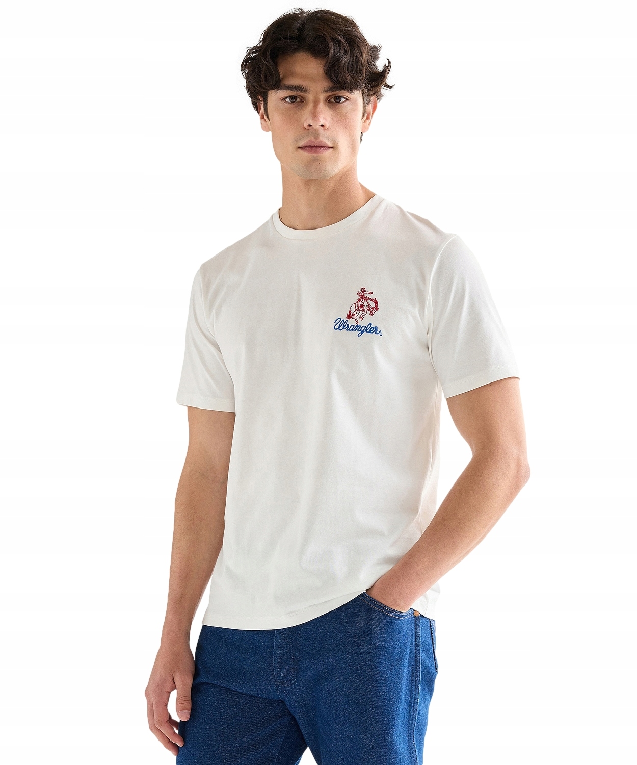 Tričko Wrangler Embroidery Tee 112377987 Obnošené bílé XXL